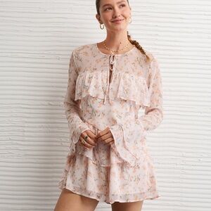AE Long-Sleeve Ruffle Romper
